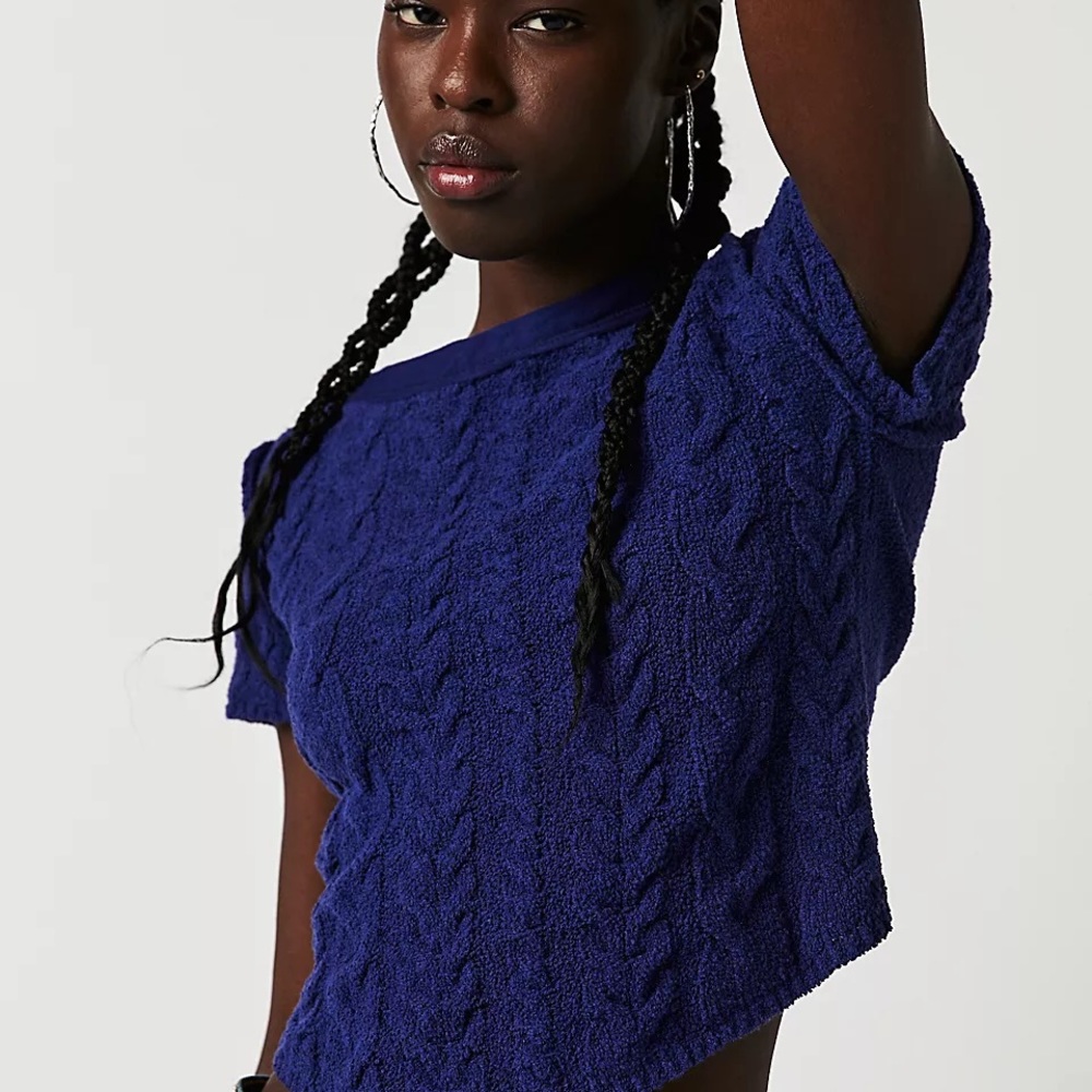 New Free People Baby cable tee